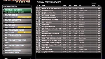 Tribes Ascend: Interactive Menu: Play Now: Custom Servers