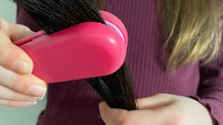 ASMR brushing + straightening your hair | real hair | no talking