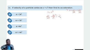 If velocity of a particle varies as v=x^2 then finds its acceleration......@motion2sky @jeemains