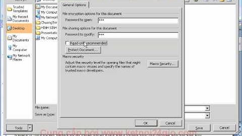 Cài password cho word 2007.wmv
