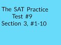 SAT MATH TEST 9, SECTION 3, PROBLEMS 1 - 10