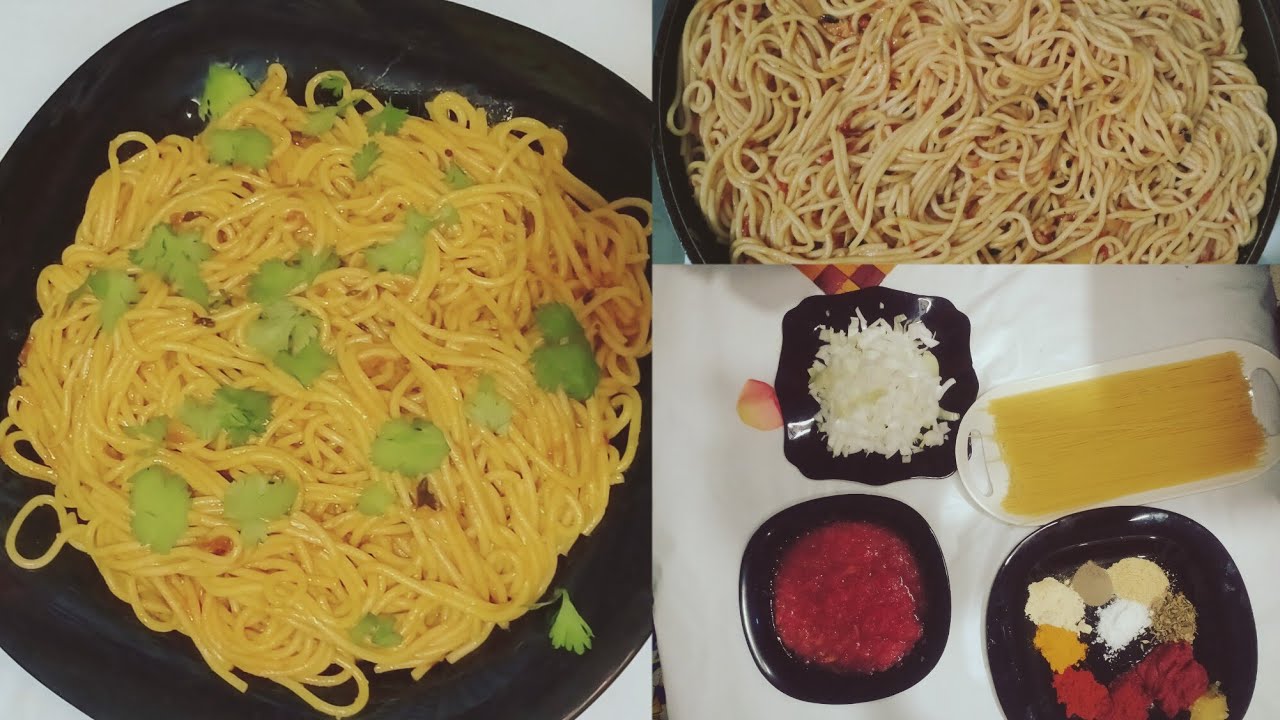 وصفة سباغيتي بالصلصة الحمراء قمة في البنة 😍 #Sbaghetti