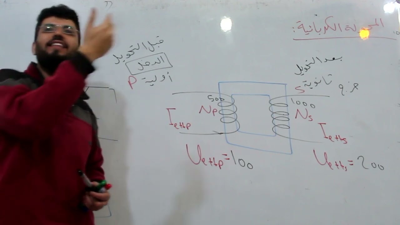 التيار المتناوب | جلسة 8 الثامنة .. هااااام المحولة الكهربائية شرحها آلية عملها مع حل قسم من مسائلها
