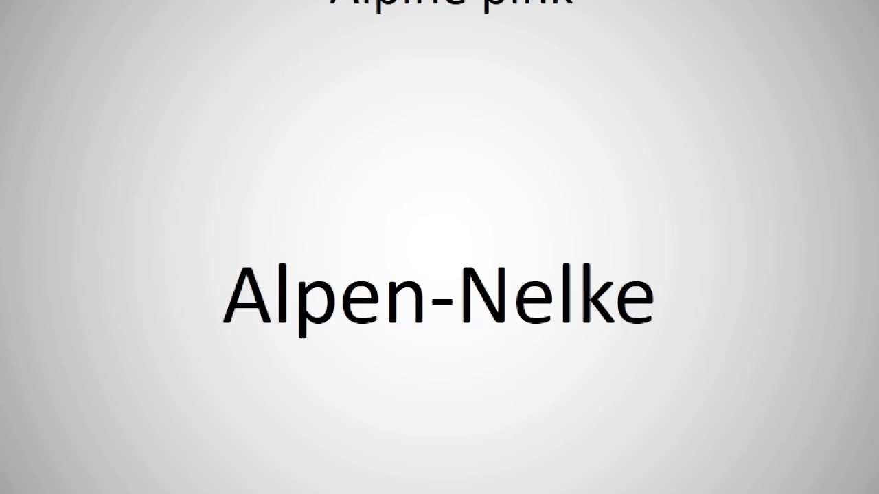 How to say Alpine pink in German? YouTube