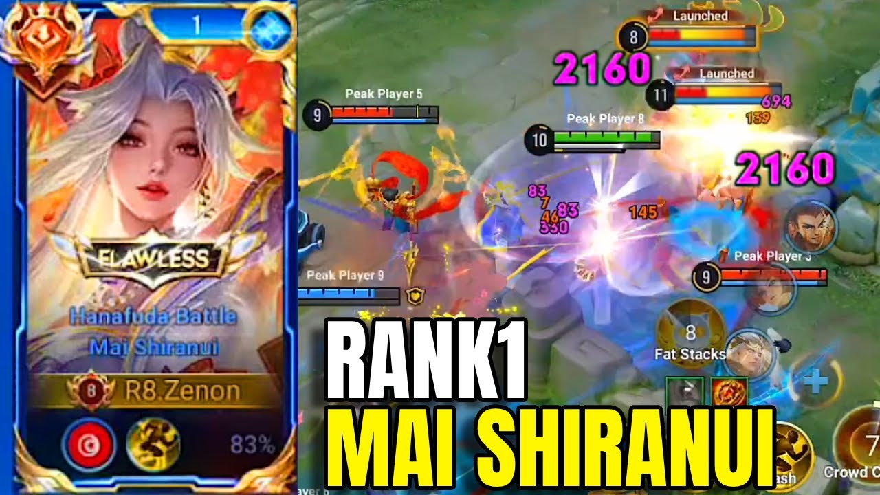 Top Global Mai Shiranui | Crazy Combos & One-Shots in Honor of Kings