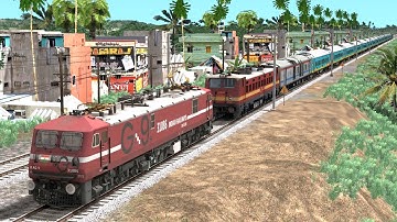 WAG9 RESCUE WAP4 HUMSAFAR EXPRESS | BUMPY RAILROAD CROSSING | TRAIN SIMULATOR | AAMIR AU