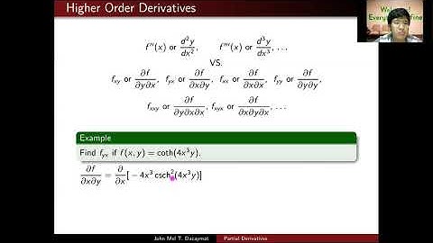 [Math 23] Disc 1.3 Partial Derivatives and Higher Order Derivatives (Part 2 of 2)