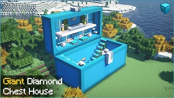 ⛏️ Minecraft Tutorial :: 🗝️ Giant Diamond Chest House 🏡