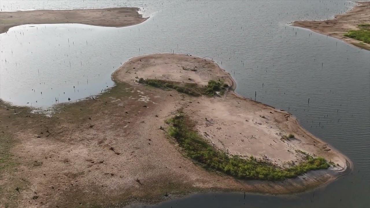 The Canyons, on Lake Sam Rayburn, New Drone footage with the water at 9.54' low