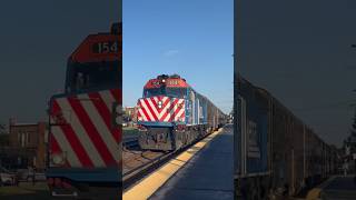 Metra 154 with BNSF Budd car 7109 at Woodstock, IL! 5-29-2024