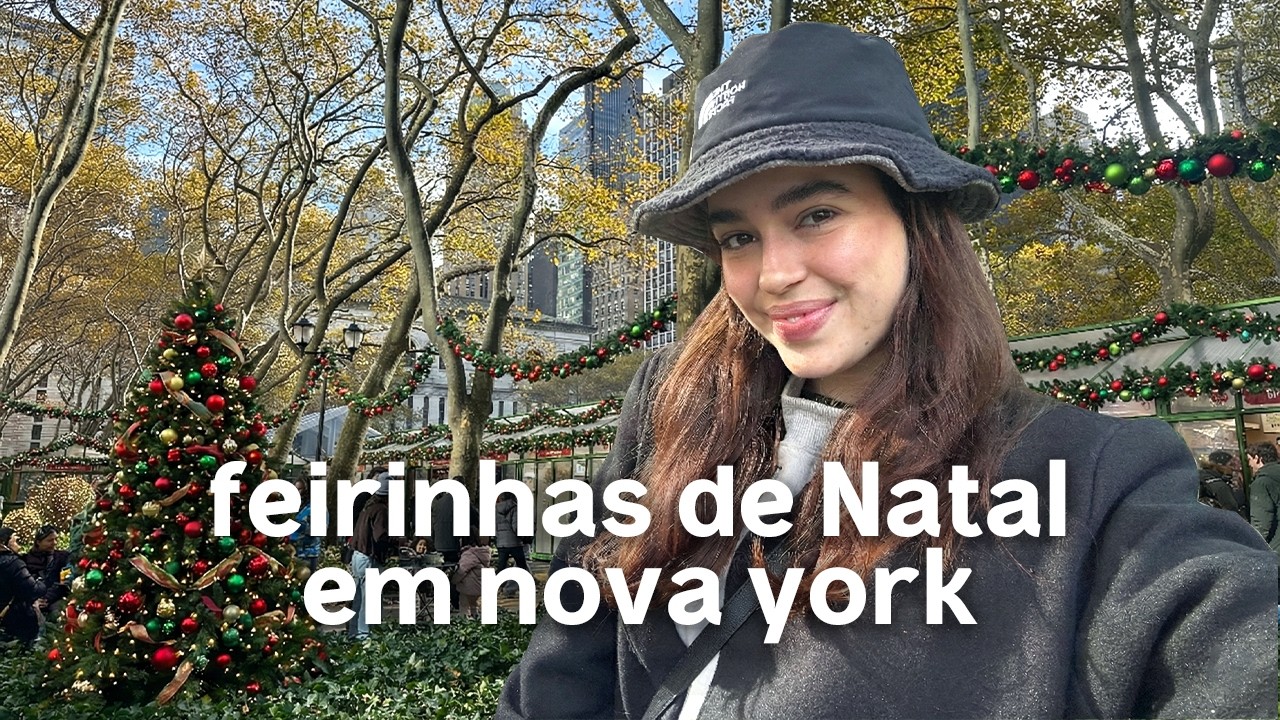 conhecendo feirinhas de Natal em Nova York + provando guloseimas | VLOGMAS DIA 2