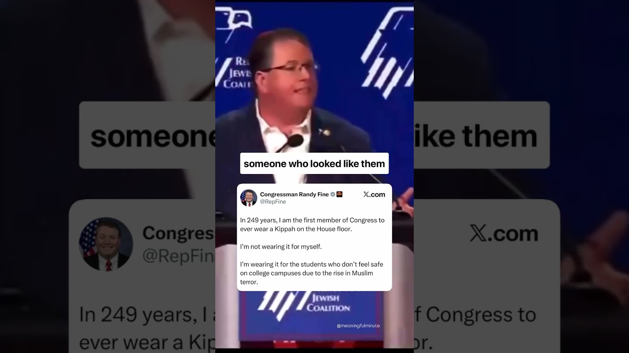 Congressman Randy Fine is the first ever member of congress to wear a kippah on the House floor