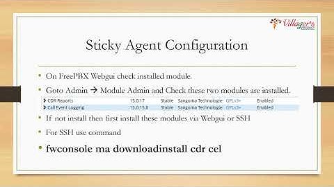 Sticky Agent - Freepbx Asterisk