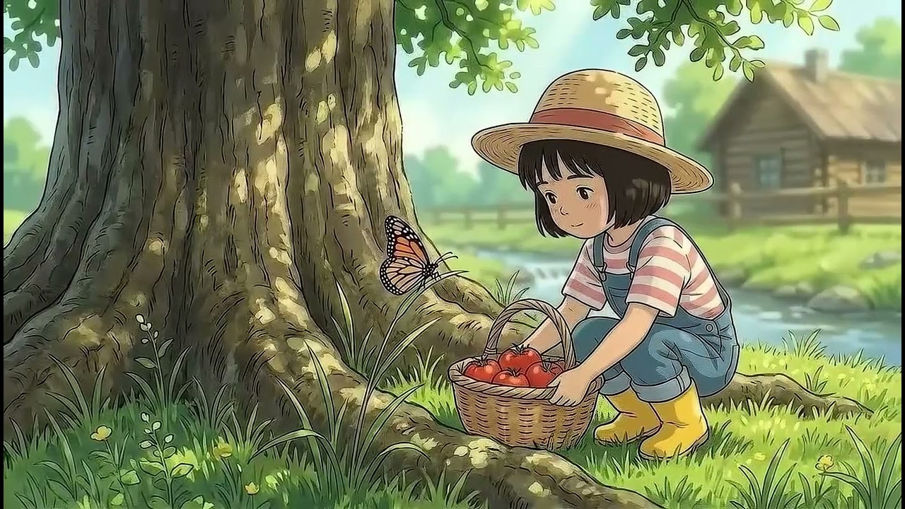 Fresh Milk & Warm Hearts – A Cozy Farm Day in Ghibli Style.