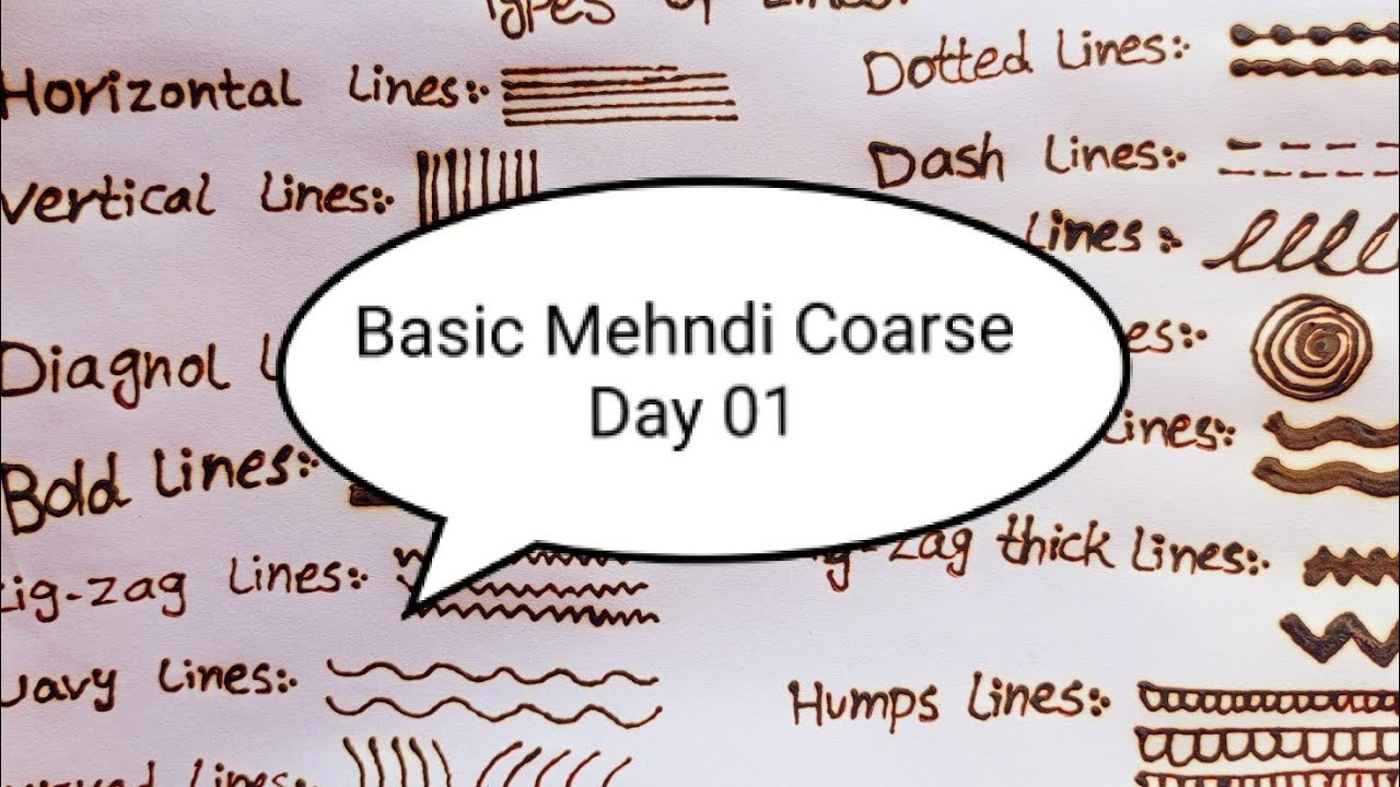 Basic Mehndi Coarse Day 01/Mehandi tutorial 