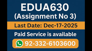 EDUA630 Assignment No 3