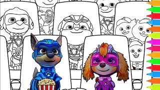 Coloring Paw Patrol - The Mighty Movie - Ryder Chase Rescue Pups | Paw Patrol Coloring Pages