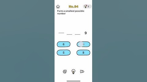 BRAIN OUT Level 94 FORM A SMALLEST POSSIBLE NUMBER