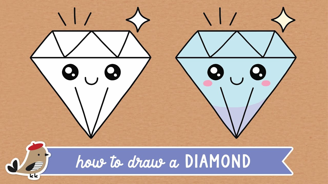 How To Draw A Cute Diamond | Easy Drawing For Kids