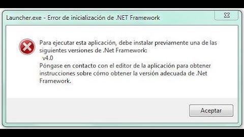 Solución Error de inicialización de .NET Framework v4.0 Windows 7/8/10/11