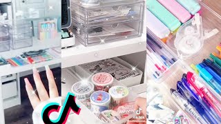 satisfying desk cleaning and organizing tiktok compilation 🍉🍊🍋