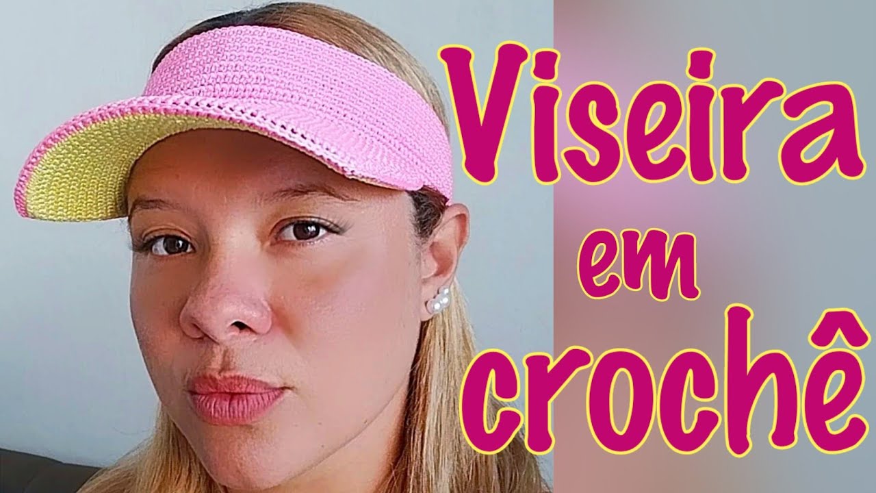 Viseira em crochê com elásticos atrás - Dengo de Mainha💝
