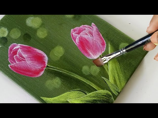 Tulip Acrylic Painting Easy Acrylic Flower Painting Ideas For
