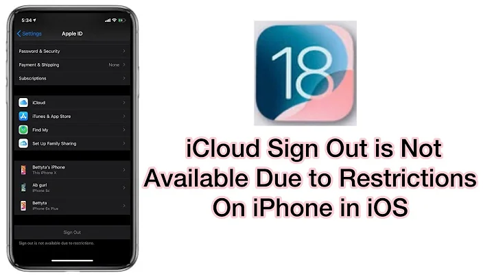 How to Fix Sign Out Not Available Due to Restrictions in iOS 18: iCloud Sign out not available