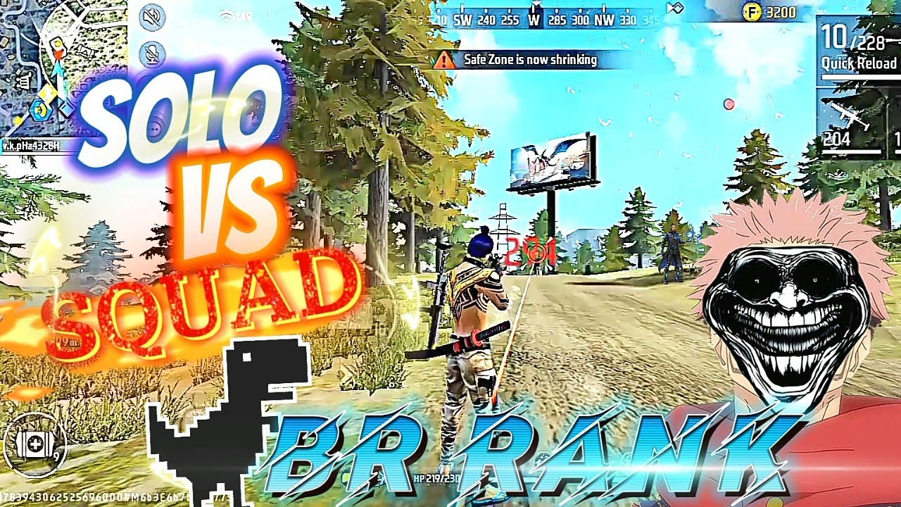 FREE FIRE 🔥BR RANK IN | SOLO VS SQUAD ☠️ 1VS49 CLUTCH IN RANK GAME # ...