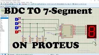 8.SIMULATION OF BCD TO 7-SEGMENT DISPLAY DECODER | ON PROTEUS. screenshot 2