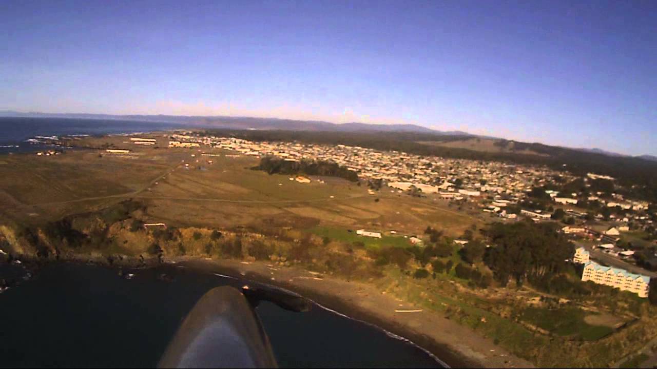 Flight over Noyo Harbor entrance