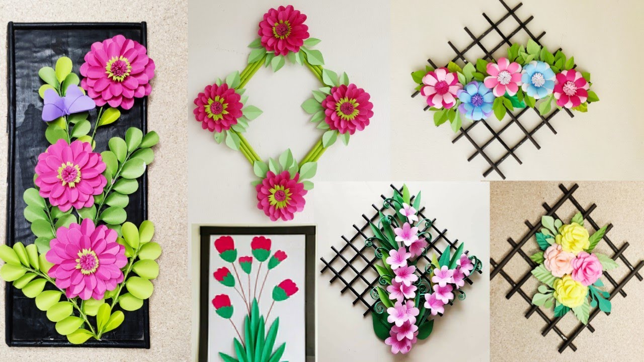 6 Best collection of paper flower wall hanging craft ideas | New Paper ...