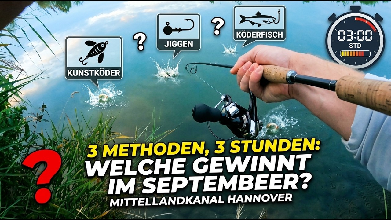 3 Stunden, 3 Methoden: Welche ROCKT am Mittellandkanal? 🎣🔥