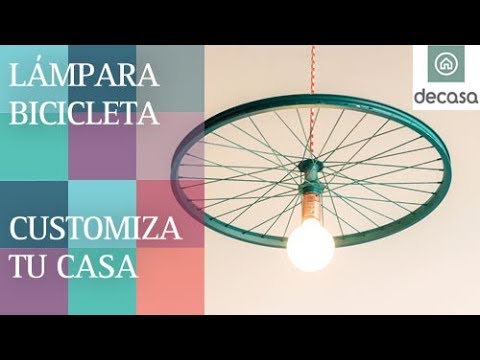 Cómo hacer una lámpara de techo DIY con una rueda de bici | CUSTOMIZA TU CASA T3