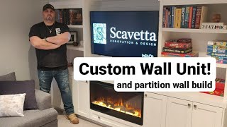 Custom Wall Unit and Partition Wall - CREATING A PRIVATE OFFICE SPACE AND SPICING UP THE LIVING ROOM