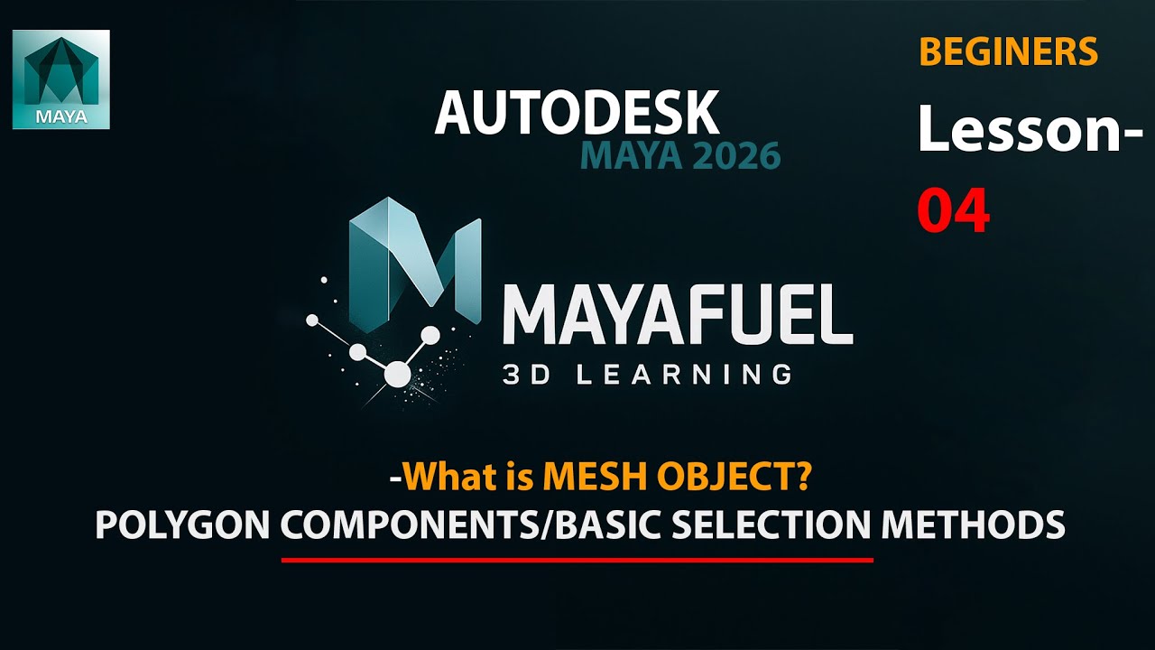 Autodesk Maya 2026 Beginner Tutorial Lesson 4 in Hindi | Polygon ...