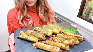 一人暮らしキャバ嬢の【餃子の皮に豚肉としそ挟んで焼くだけのヤツ】｜4K