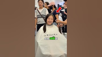 Em gái cố gắng gượng cười để cắt tóc hiến tặng cho bệnh nhân K.#shorts