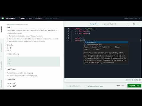 Hackerrank Python Solution #2 Introduction Python - Arithmetic Operators
