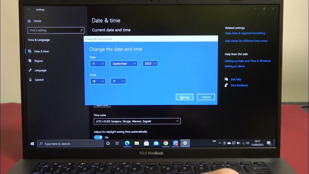 How to change date time in asus vivobook 14 youtube