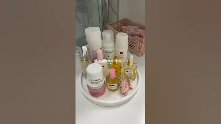 bathroom reset ! 🫧🌸 #cleanwithme #asmr #aesthetic #preppy