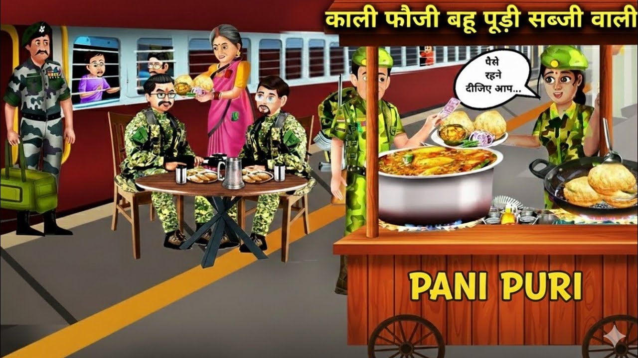 काली फौजी बहू पूरी सब्जी वाली Black army daughter-in-law with whole vegetables