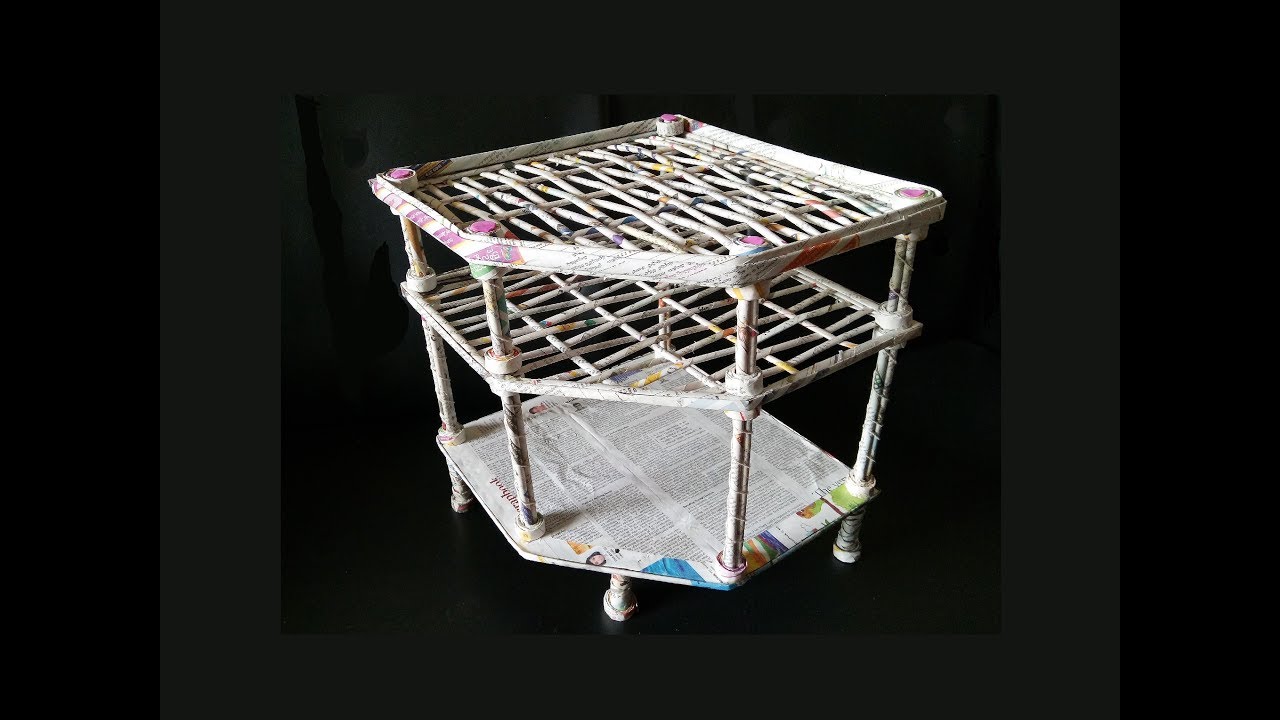 How To Make Rack From Newspaper / DIY Rack from cardboard / DIY ...