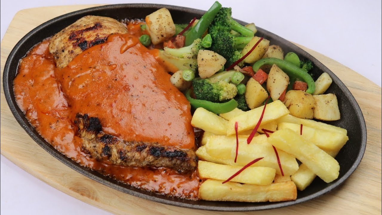 Chicken Steak,Chicken Sizzler,Quick And Easy Recipe By Recipes Of The