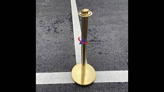 34 Inch Flat Top Brass Rope Stands VIP Elegant Rope Barrier Posts with Flat Base