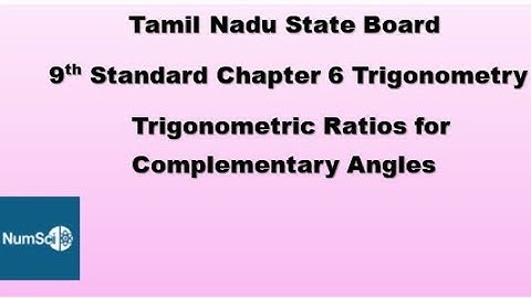 Tn 9th Standard Maths Chapter 6 Trigonometric Ratios for Complementary Angles #9thmathschapter6 