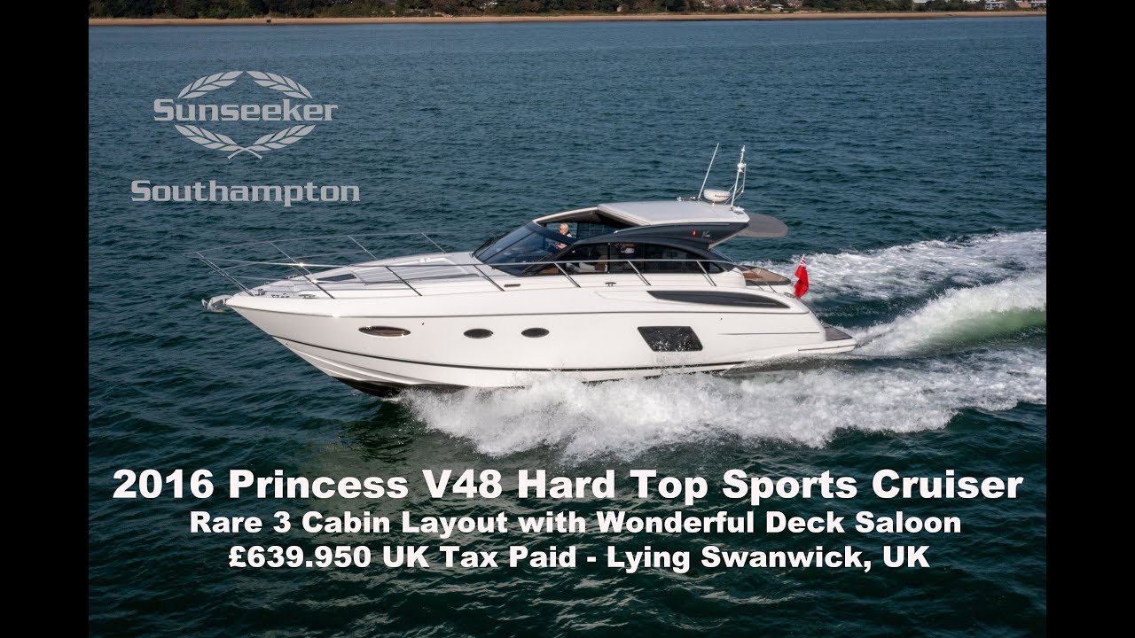 Продаётся спортивный крейсер Princess V48 2016 года выпуска — 639 995 фунтов стерлингов — редкая ...