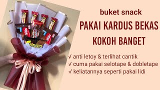 Buket snack pakai kardus bekas yang kokoh banget anti letoy