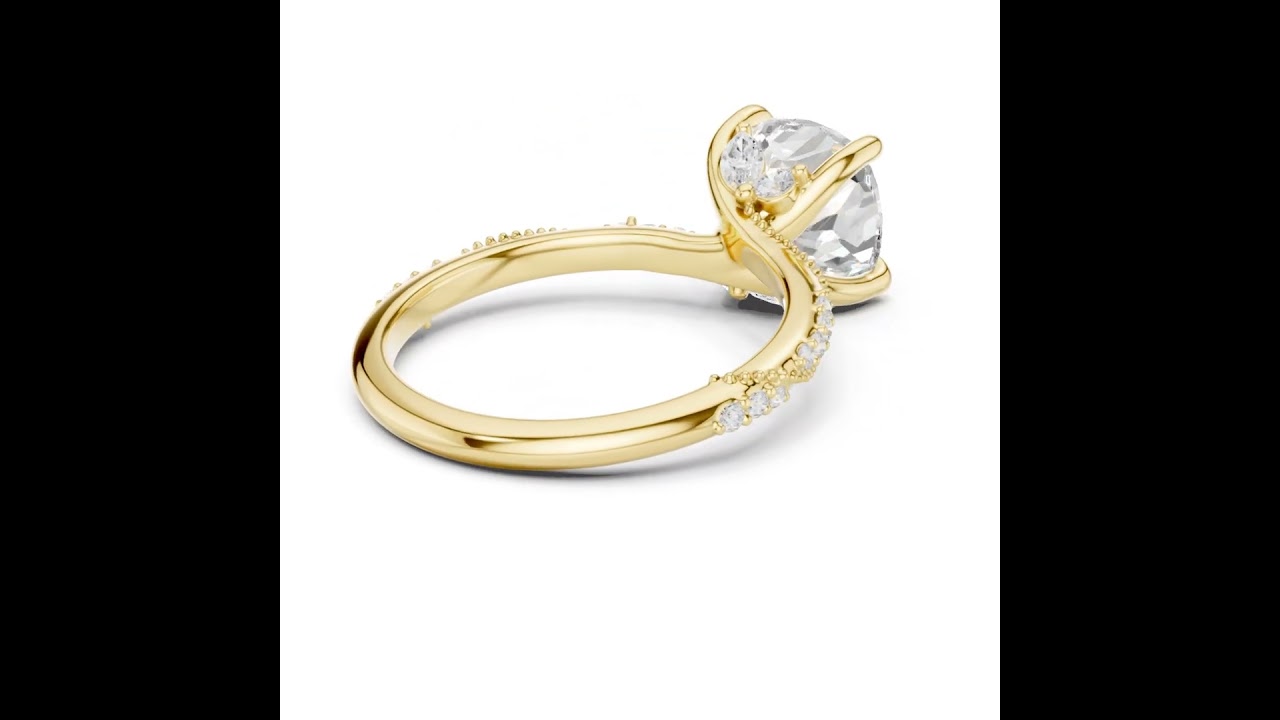 Cushion Cut Diamond Engagement Ring With Vintage Milgrain Band
