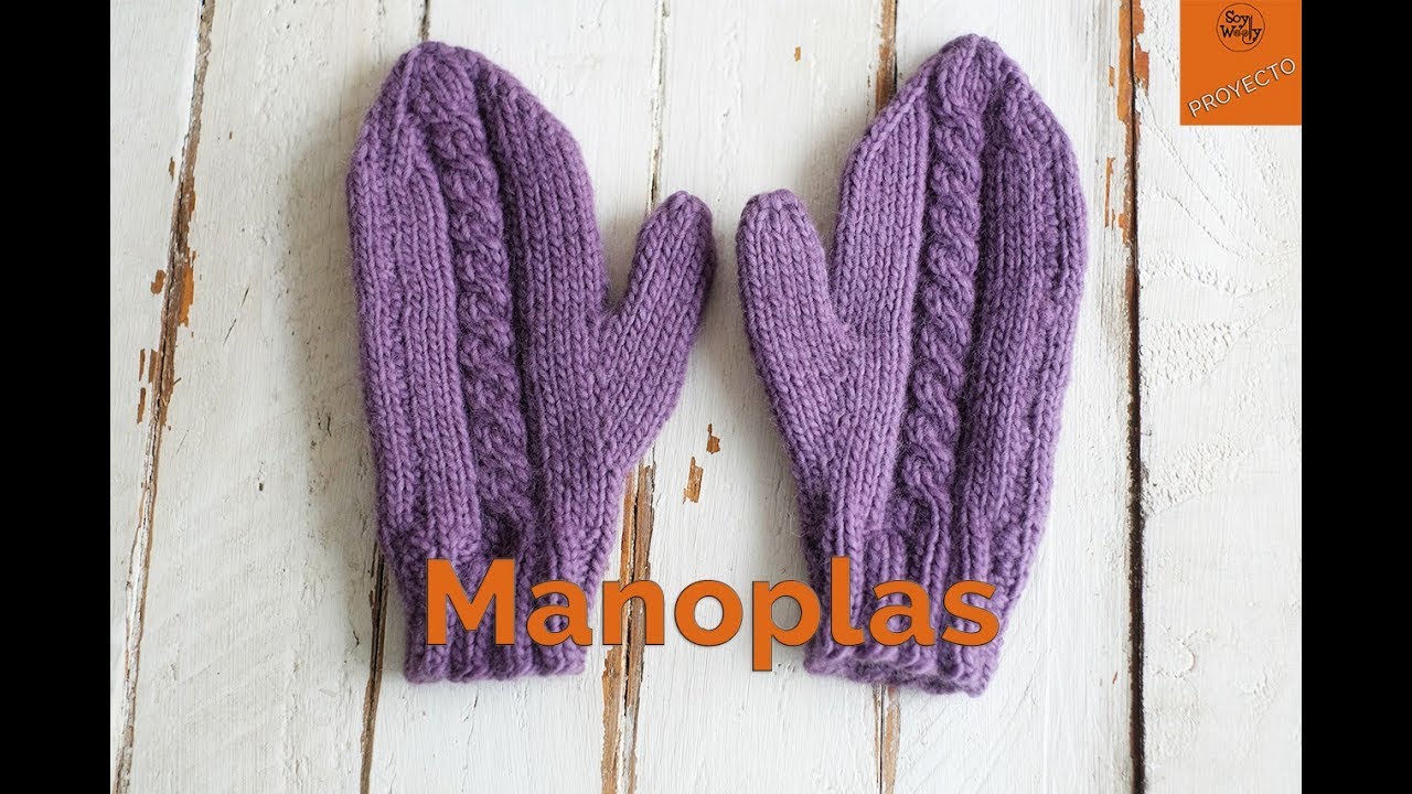 donante Ru logo Manoplas con Ochos para adultos tejidas con agujas rectas - Soy Woolly -  YouTube